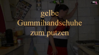 gelbe Gummihandschuhe zum putzen