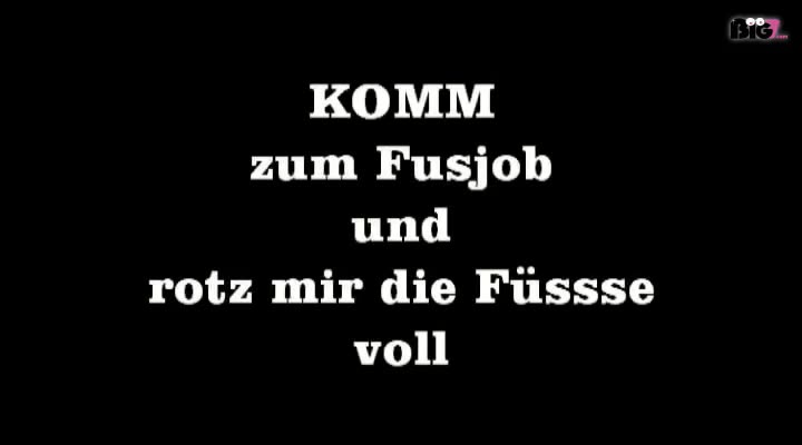 komm zum Fussjob und rotz mir die Füsse voll